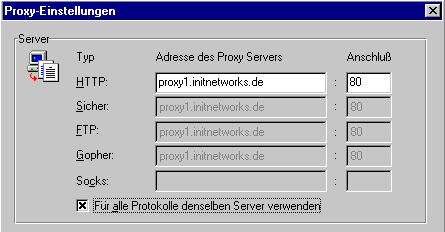 Proxy-Einstellungen im Internet Explorer 3